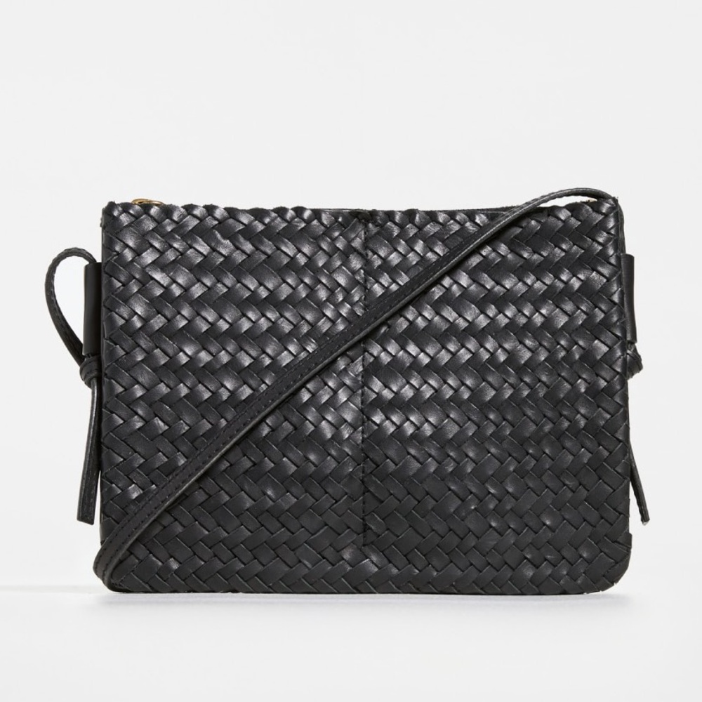 Madewell The Knotted Crossbody Bag in Black Woven Leather